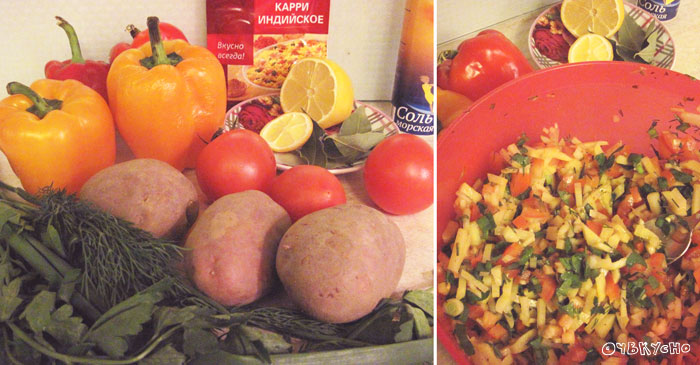 Перцы, фаршированные пряным картофелем