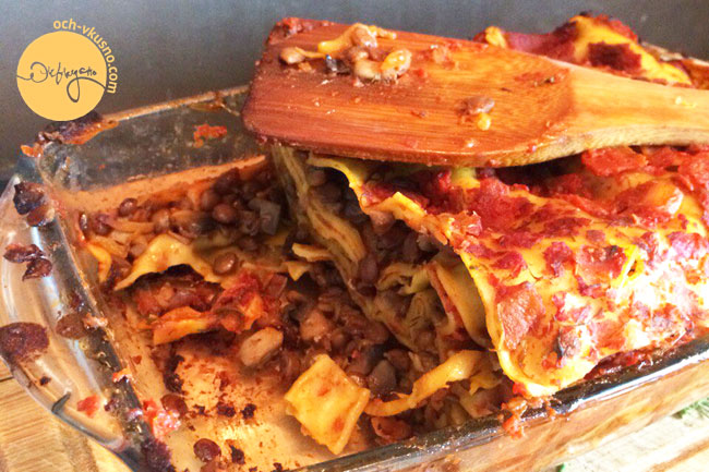 Лазанья с начинкой из чечевицы
